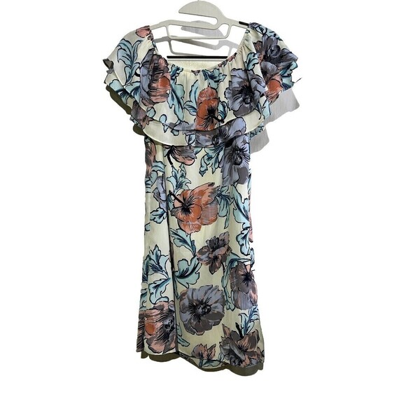 Everly bright floral off the shoulder cinch dress size small NWT - Picture 2 of 8